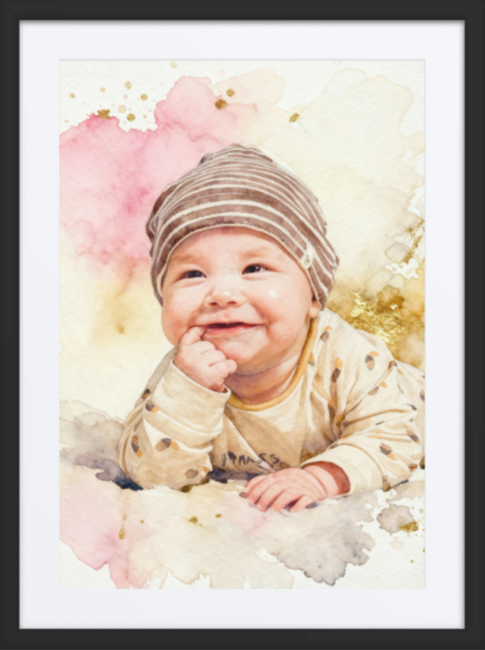 Watercolor Baby Portrait
