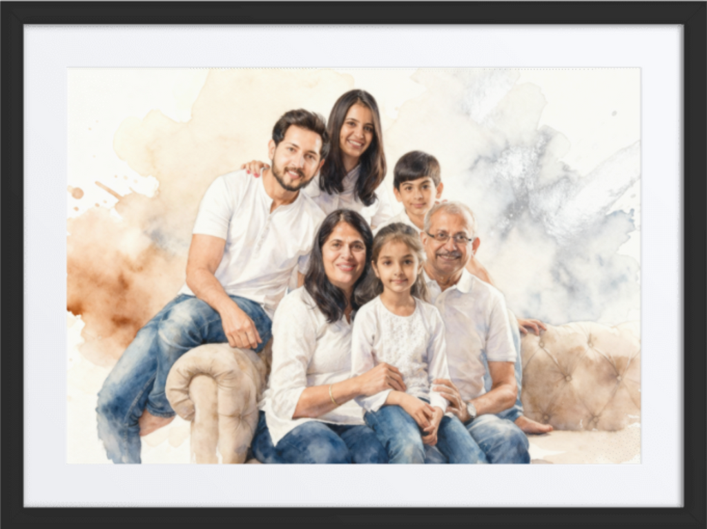 Watercolor Family Portrait