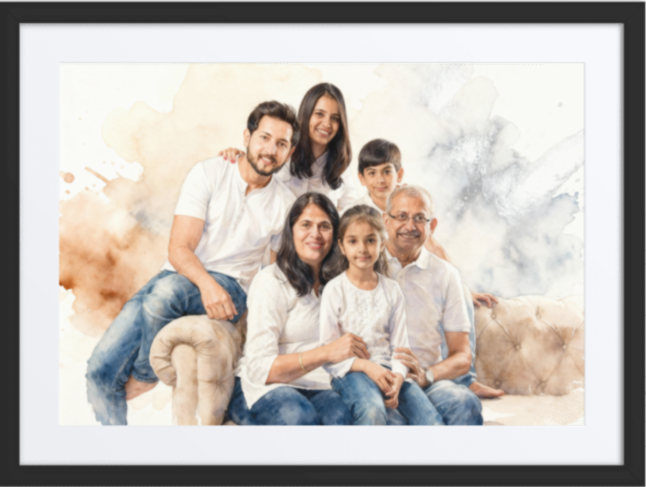 Watercolor Family Portrait