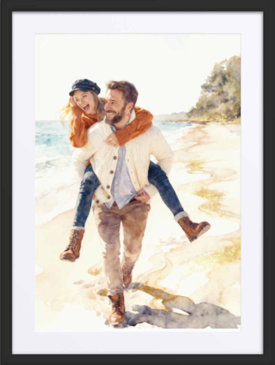 Watercolor Couple Portrait
