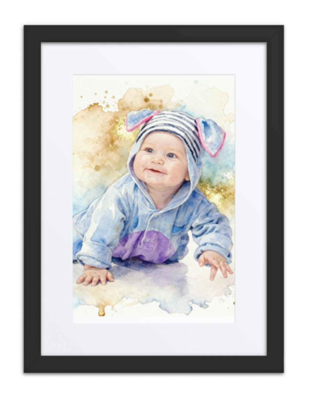 Watercolor Baby Portrait