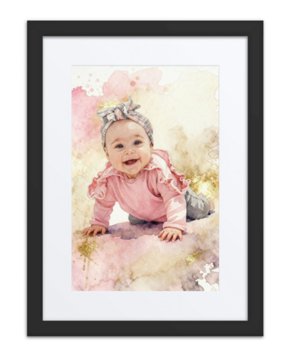 Watercolor Baby Portrait