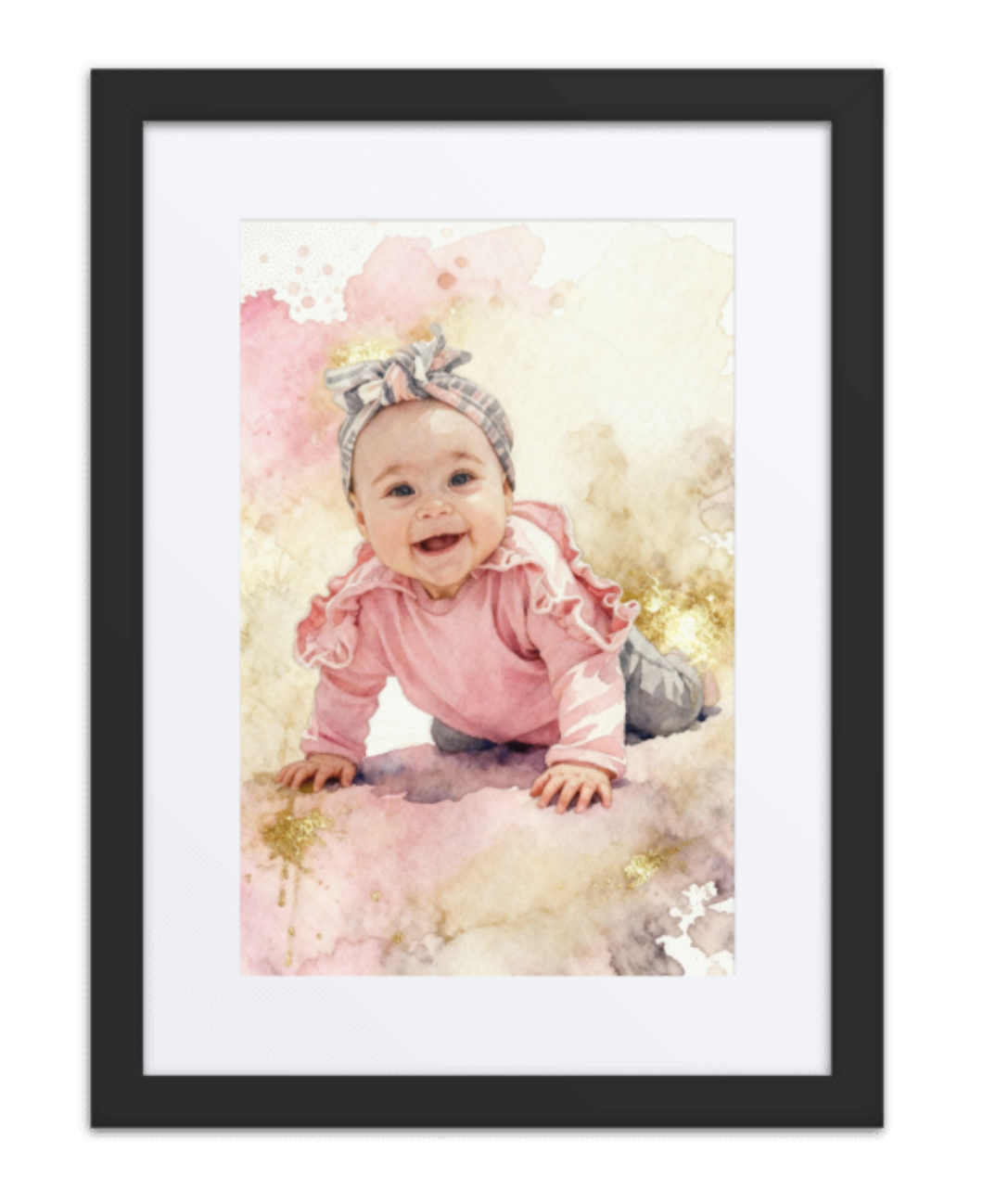 Watercolor Baby Portrait