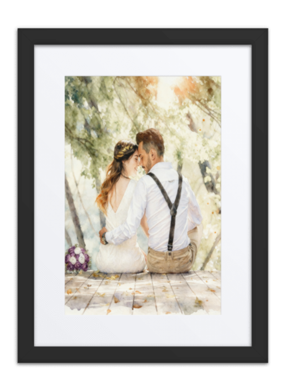 Watercolor Couple Portrait